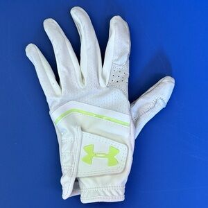 Under Armour Women’s Golf Glove Size Medium White And Neon Green Left Hand Only